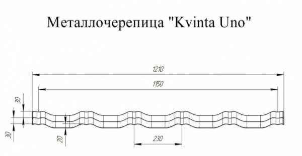 Металлочерепица Grand Line Kvinta Uno Satin Matt 0,5